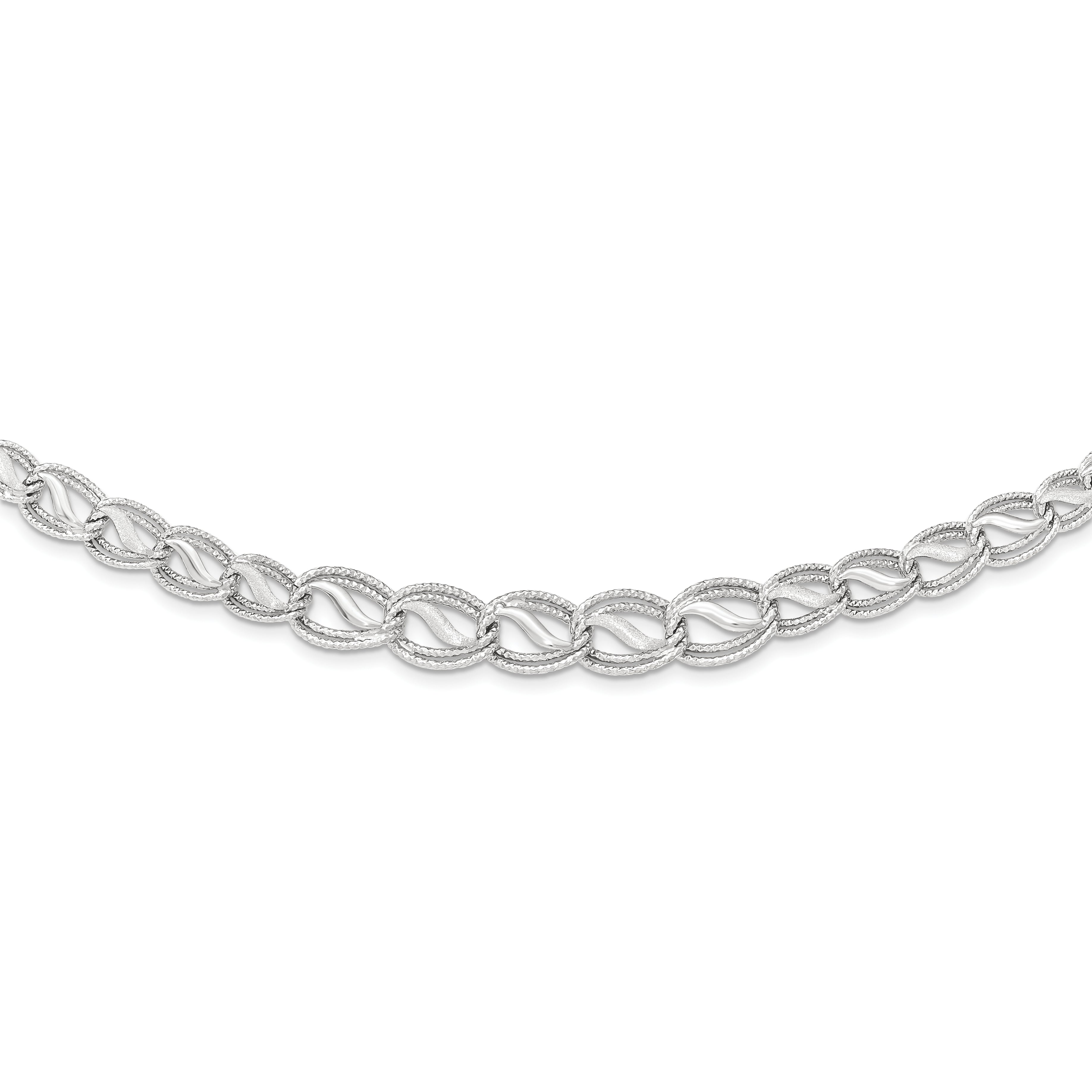 14K White Gold Diamond Cut Necklace