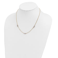 Sophia Jewelers 14K Tri-Color Gold Necklace with Polished Multi-Strand Puff Beads