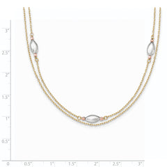 Sophia Jewelers 14K Tri-Color Gold Necklace with Polished Multi-Strand Puff Beads