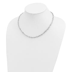 14K White Gold Fancy Link Necklace