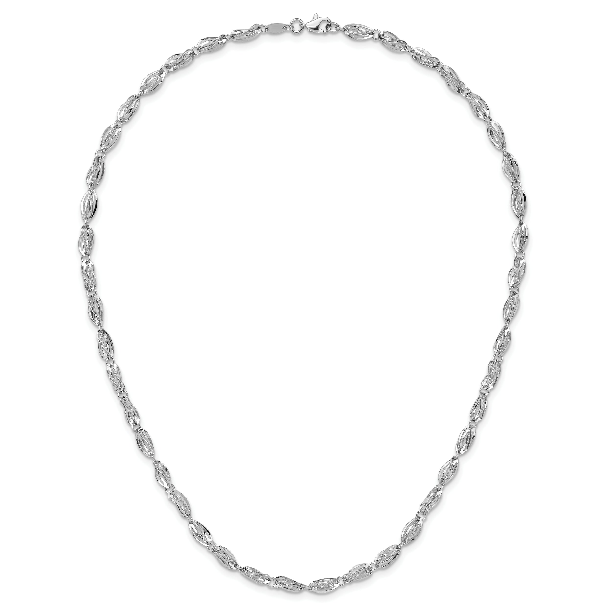 14K White Gold Fancy Link Necklace