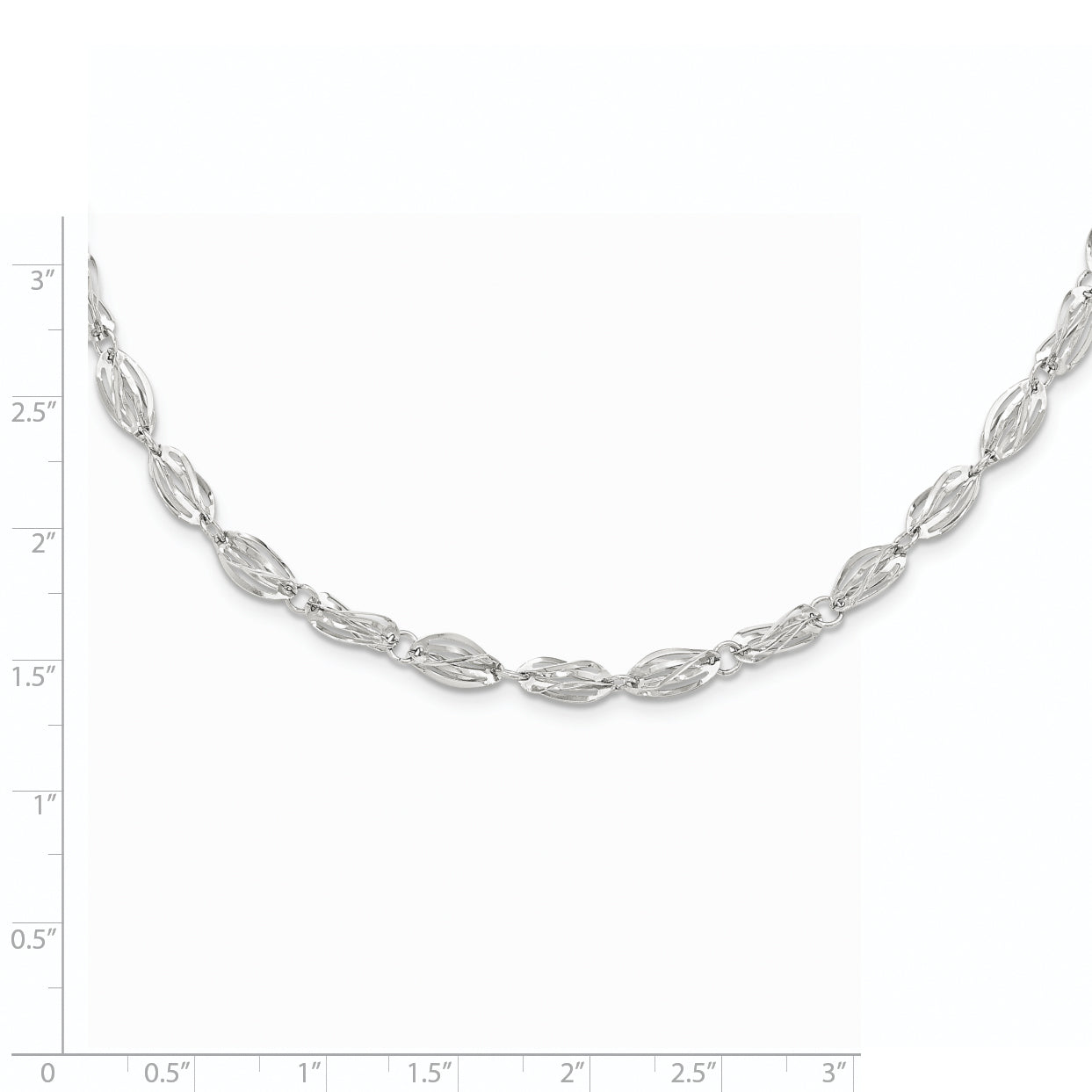 14K White Gold Fancy Link Necklace