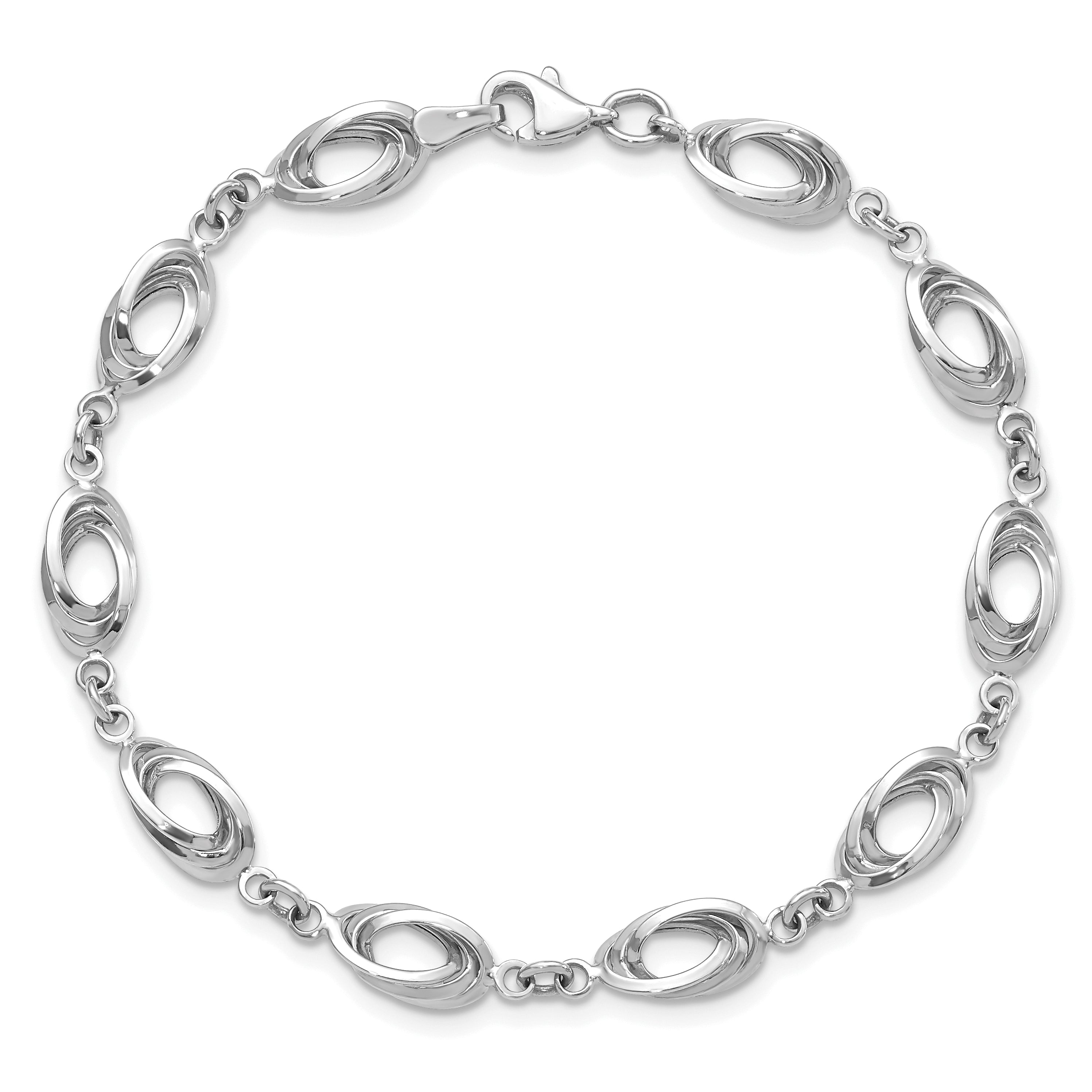 14K White Gold Fancy Link Bracelet