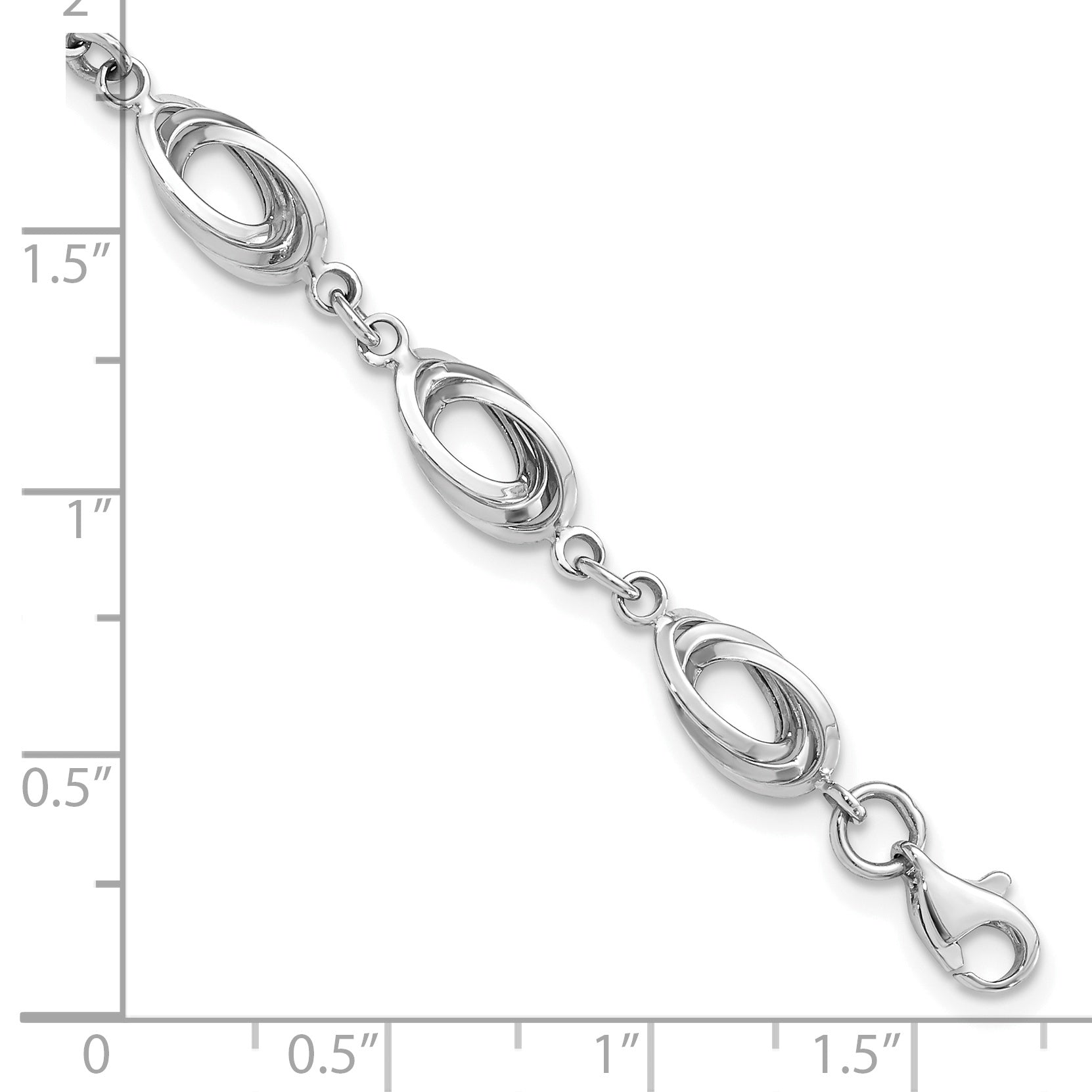 14K White Gold Fancy Link Bracelet