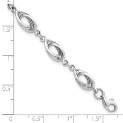 14K White Gold Fancy Link Bracelet