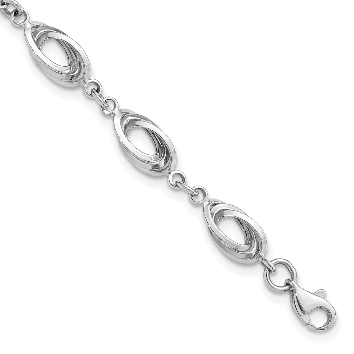 14K White Gold Fancy Link Bracelet