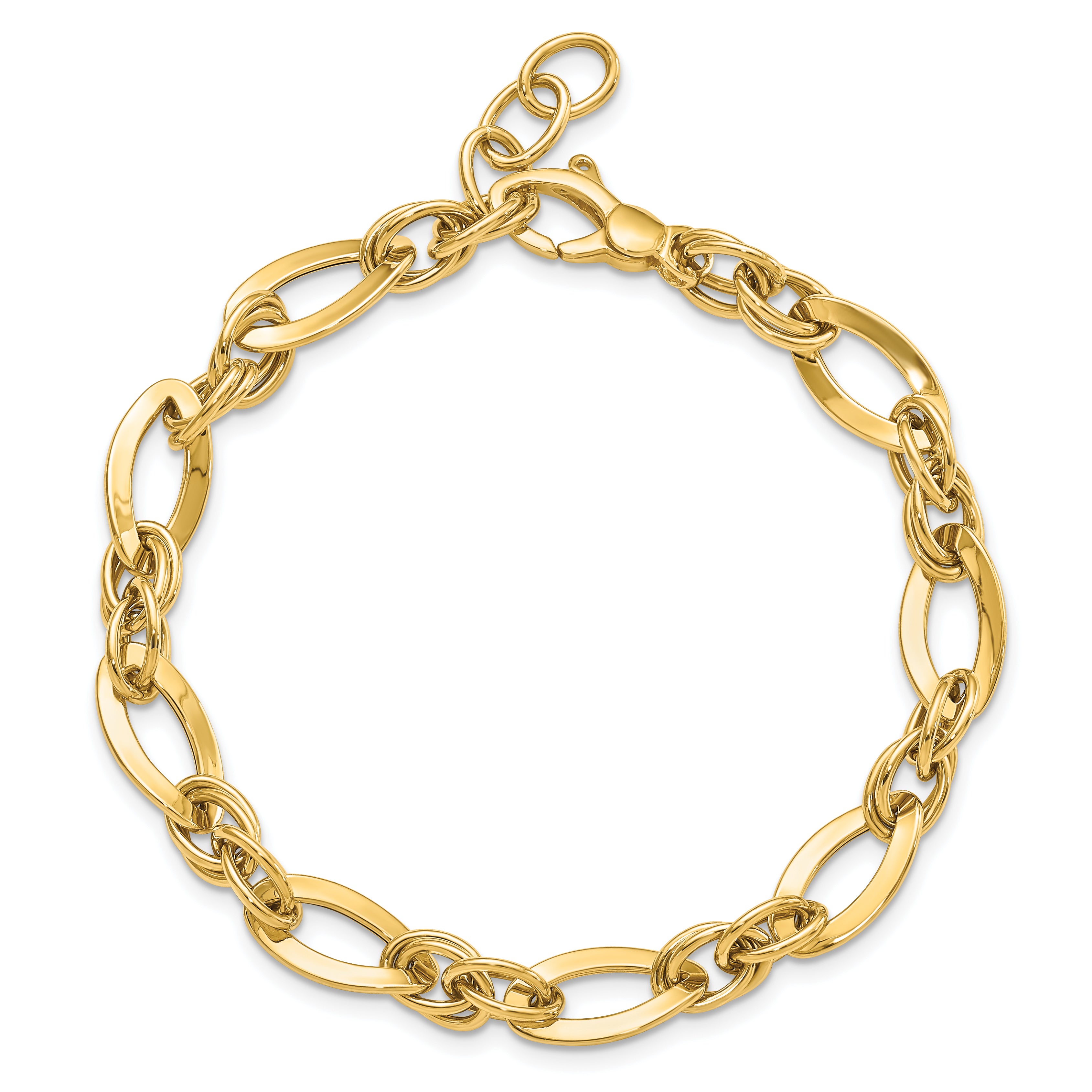 14k Polished Fancy Link Bracelet