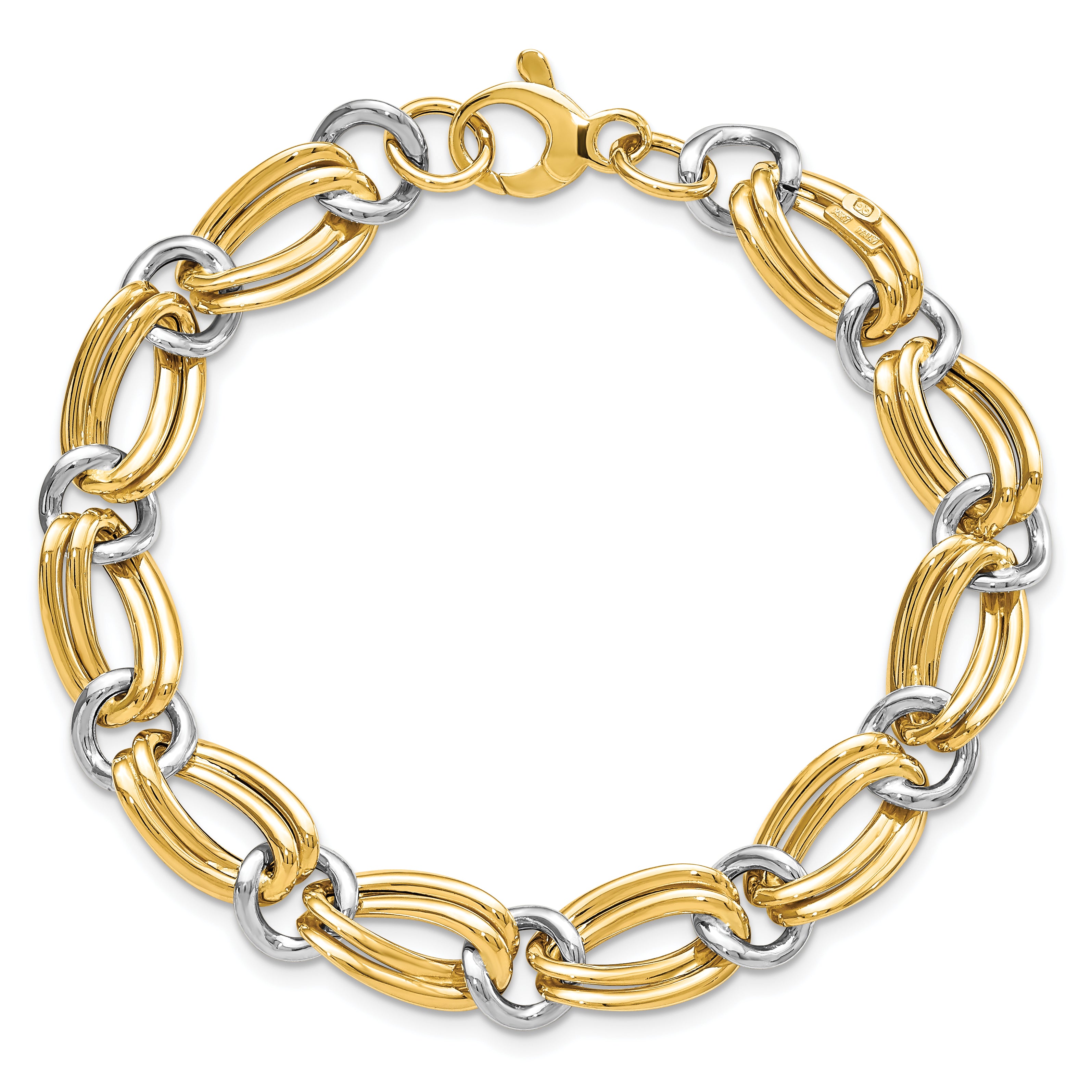 14k Two-Tone Polished Bracelet