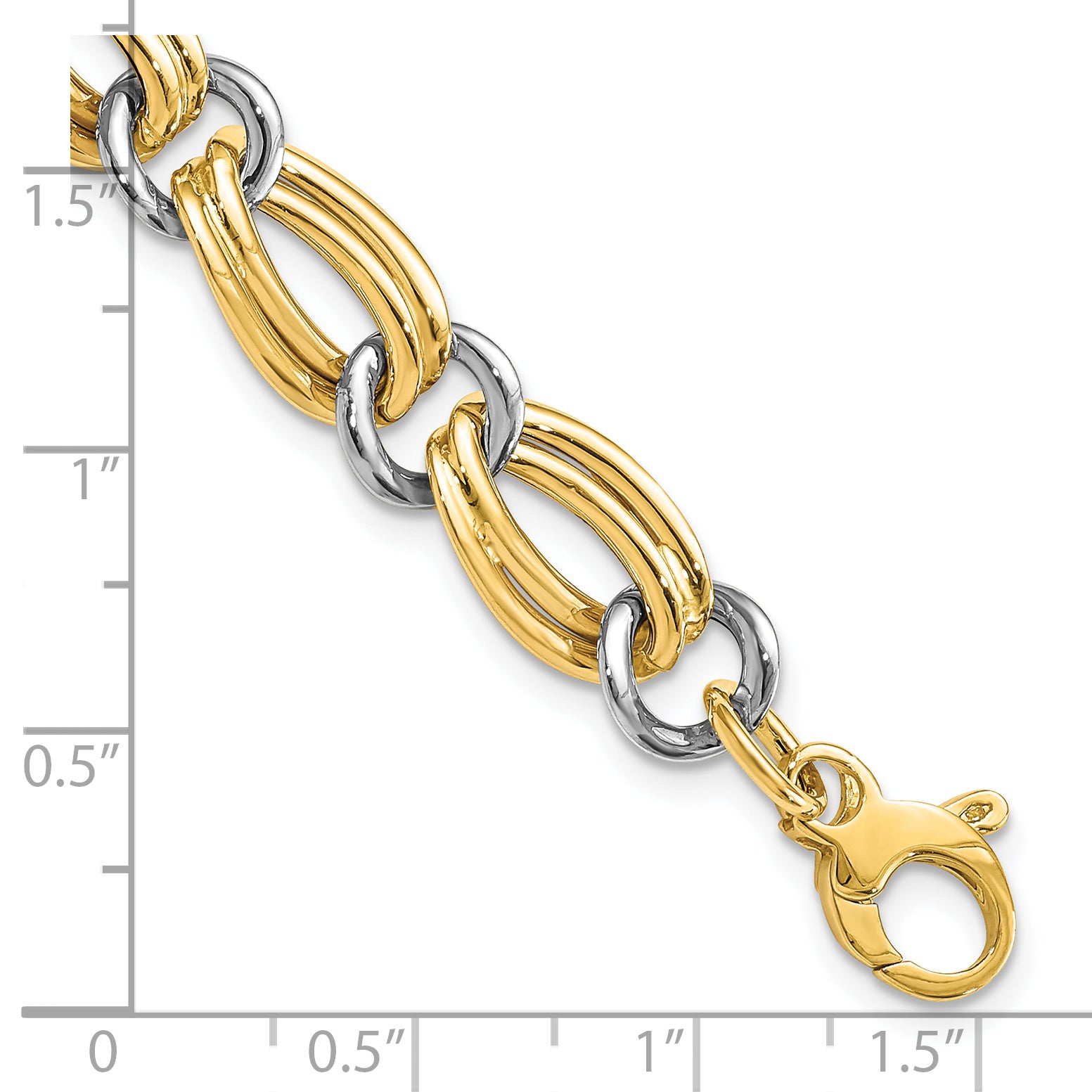 14k Two-Tone Polished Bracelet