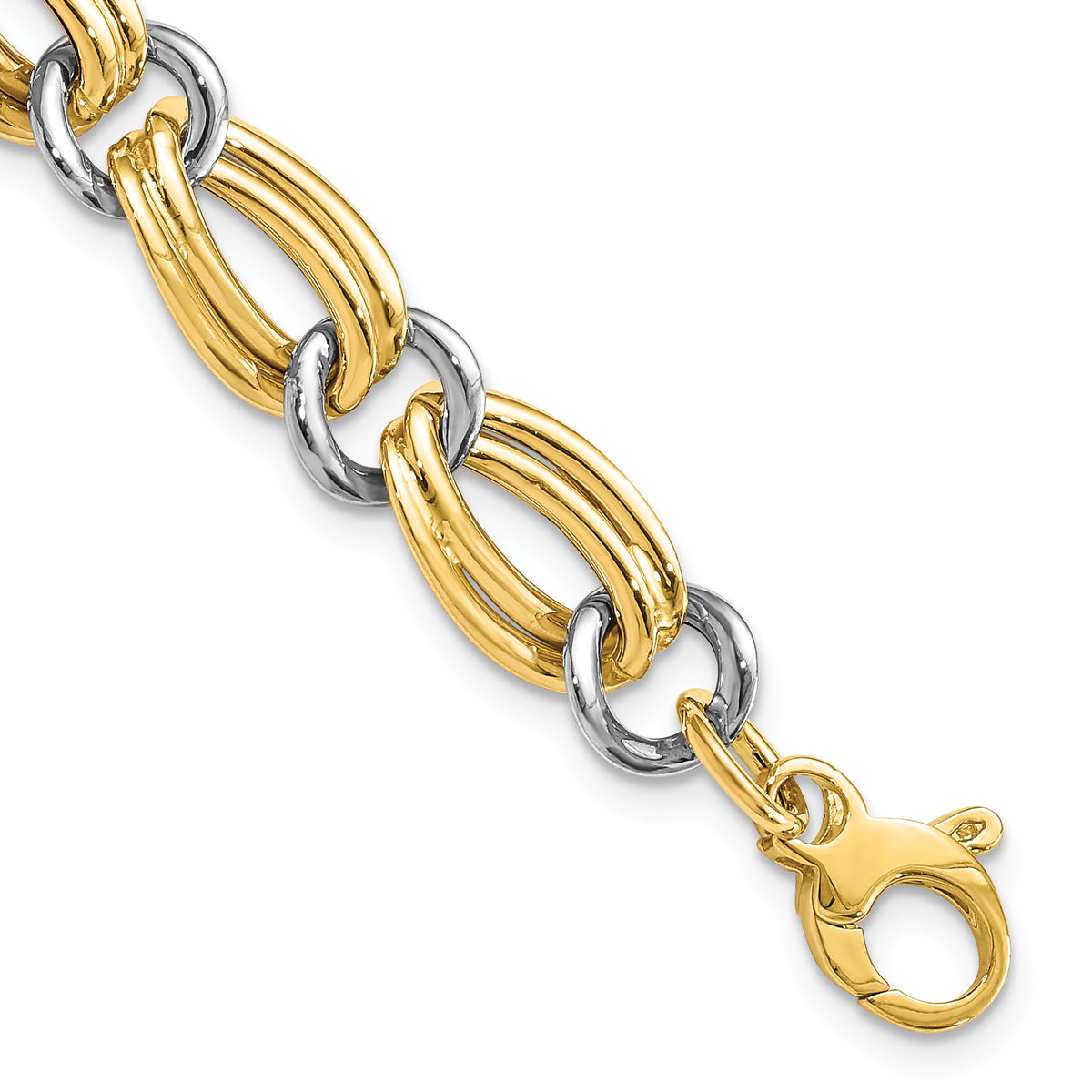 14k Two-Tone Polished Bracelet