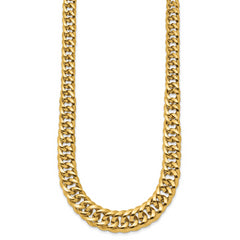 14k Polished Fancy Graduated Curb Chain Necklace