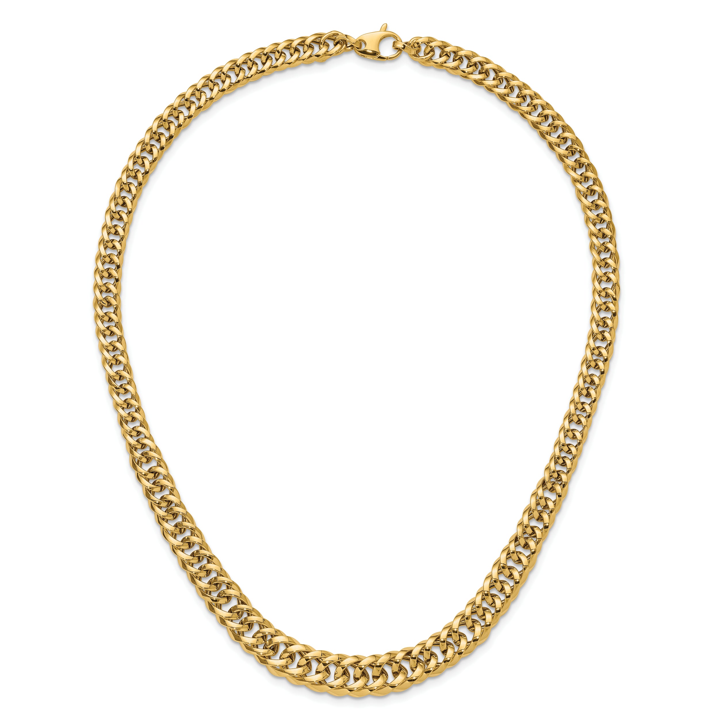 14k Polished Fancy Graduated Curb Chain Necklace