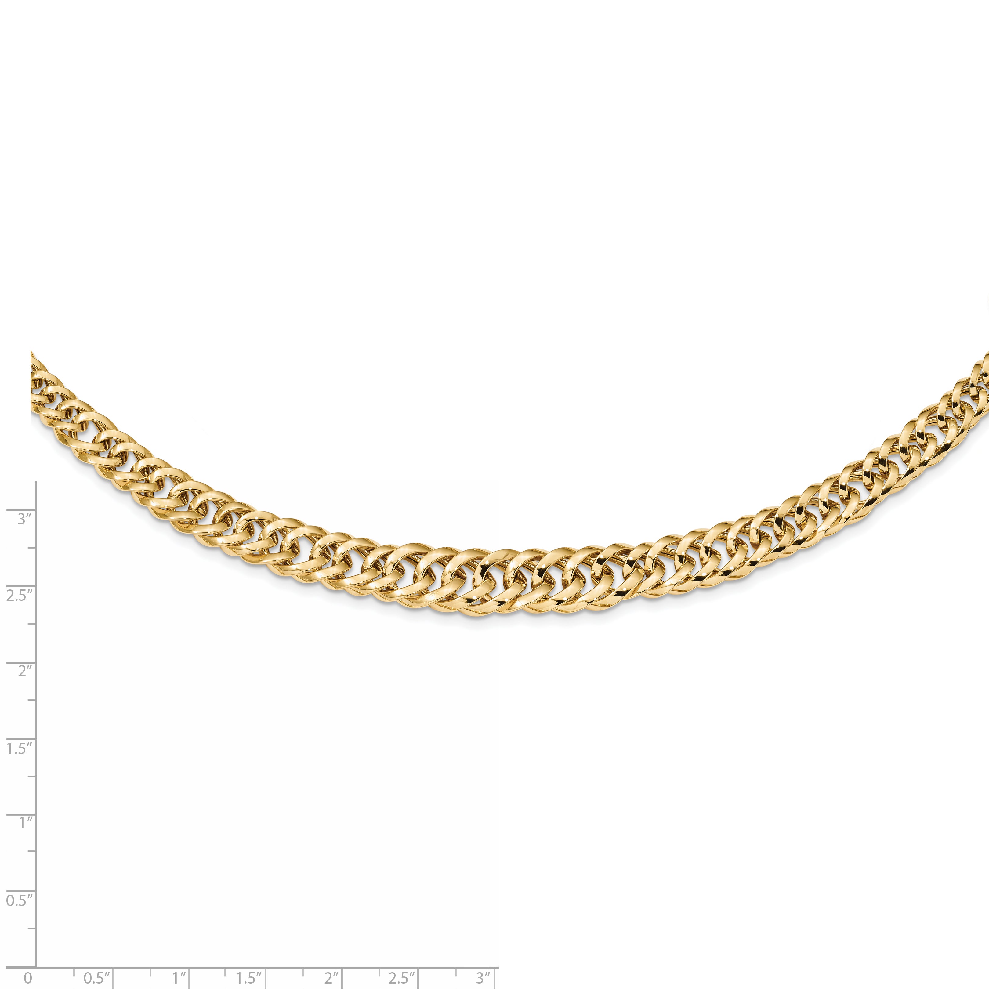 14k Polished Fancy Graduated Curb Chain Necklace