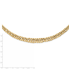 14k Polished Fancy Graduated Curb Chain Necklace