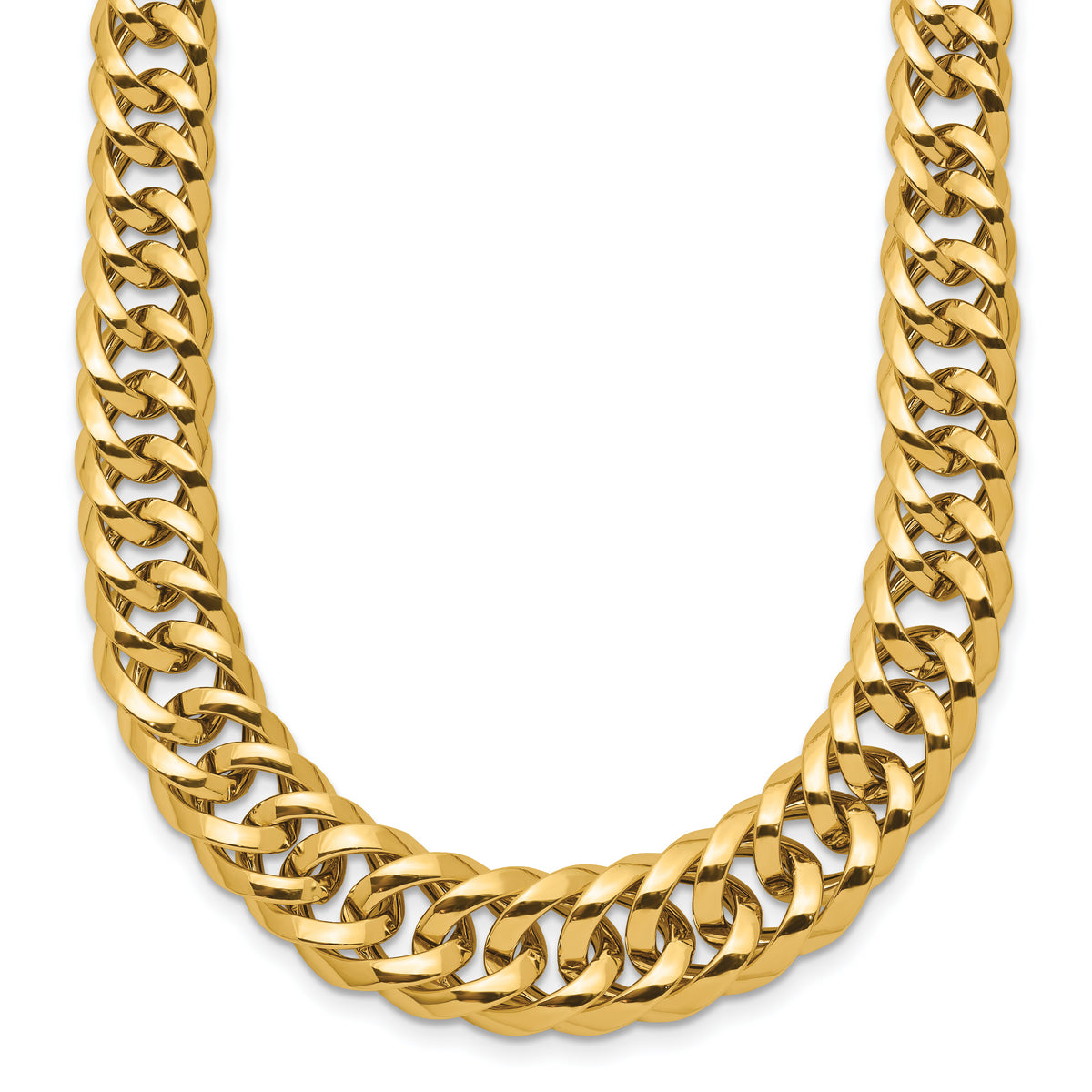 14k Polished Fancy Graduated Curb Chain Necklace