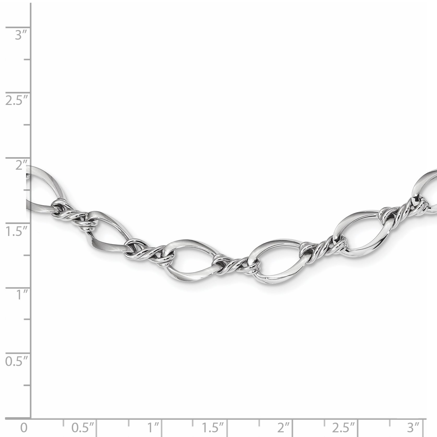 14k White Gold Fancy Link 18in Necklace