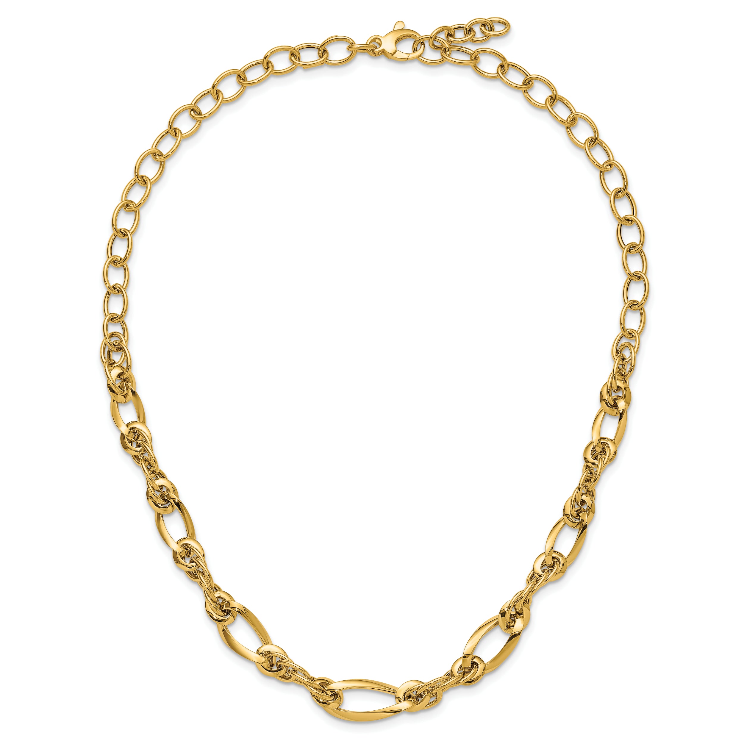 14k Polished Fancy Link 18in Necklace