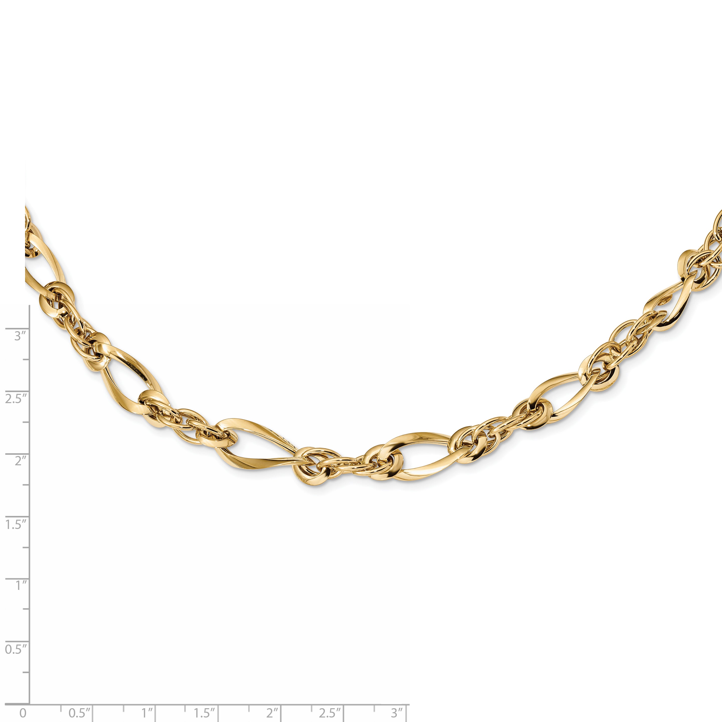 14k Polished Fancy Link 18in Necklace