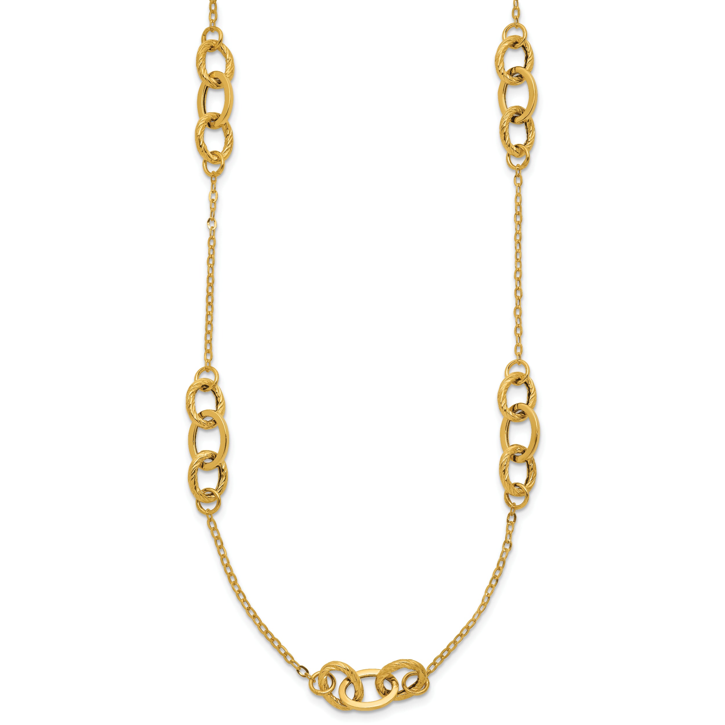 14k Yellow Gold Fancy 18 inch Necklace