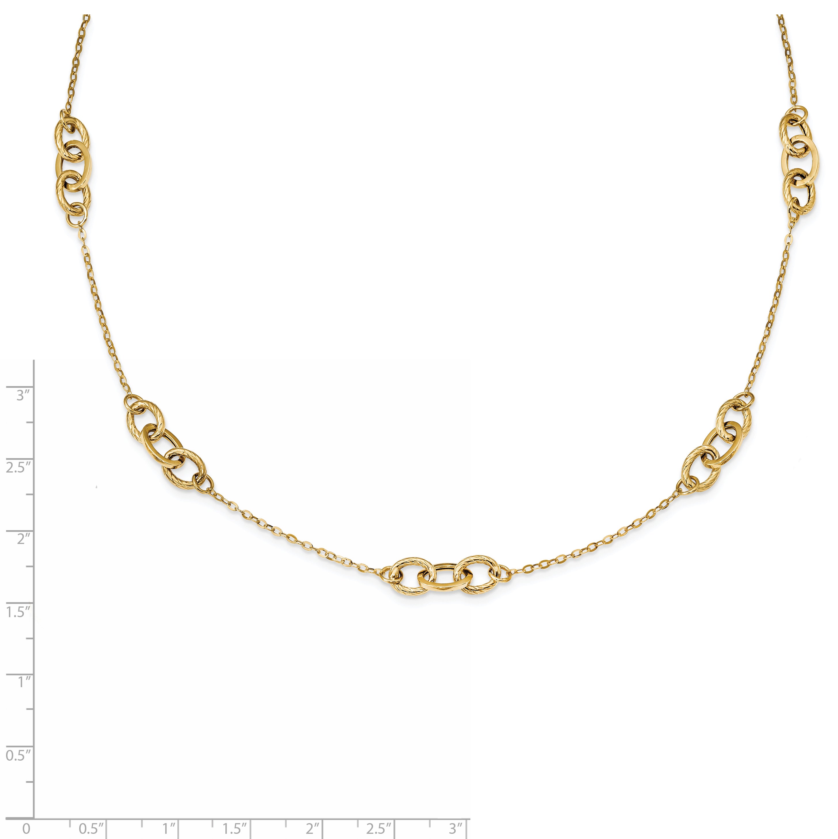 14k Yellow Gold Fancy 18 inch Necklace