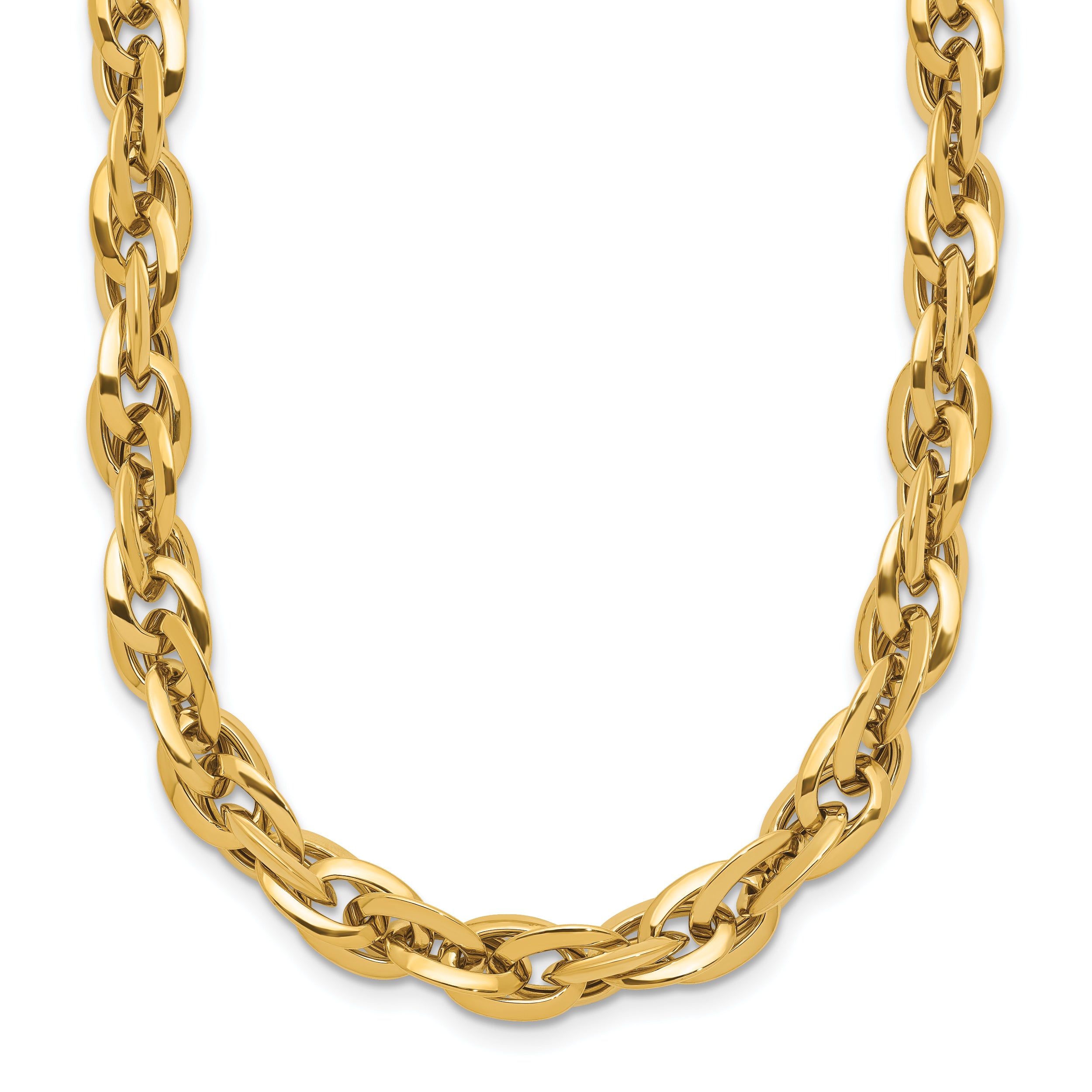 14K Polished Fancy Link Necklace