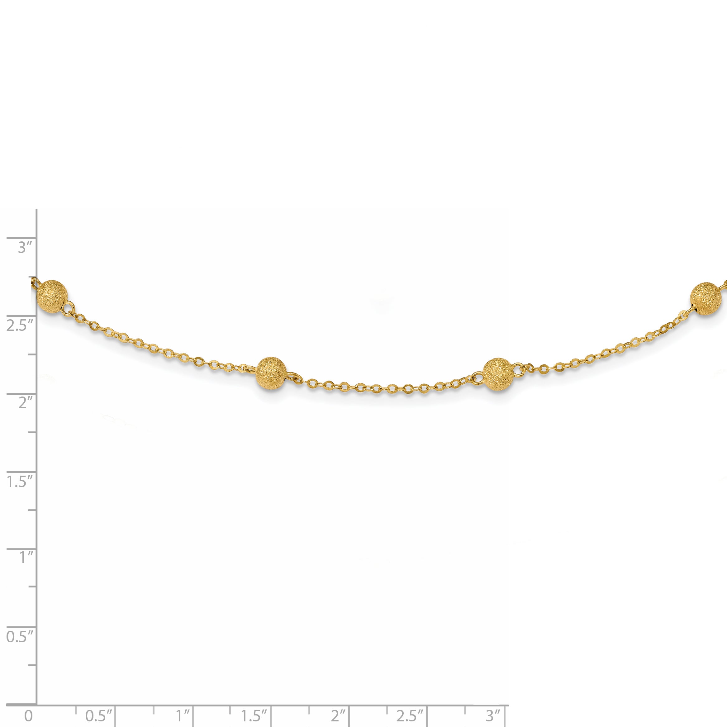 14k Textured 7 Stations Ball Necklace