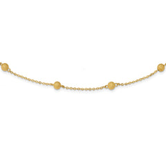 14k Textured 7 Stations Ball Necklace