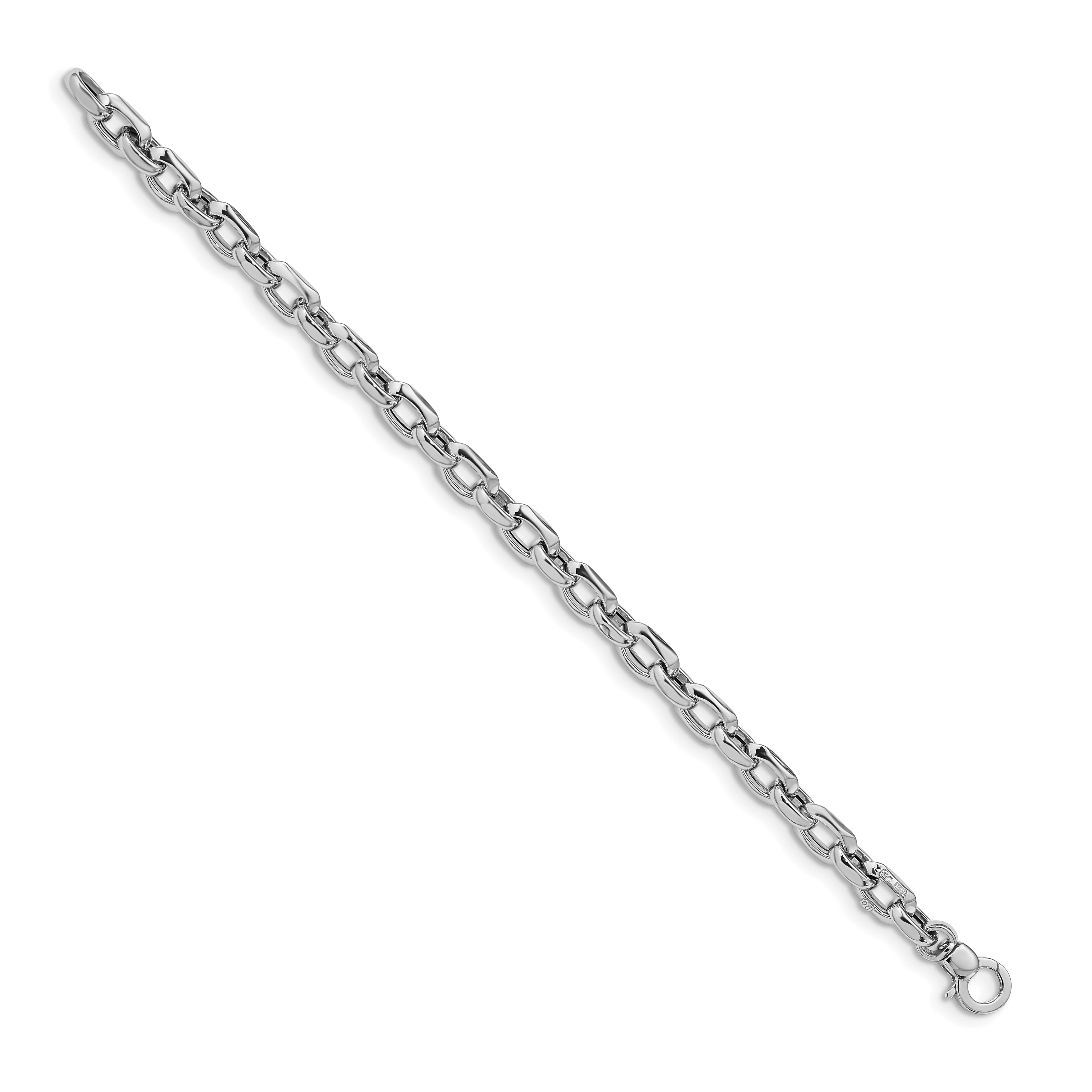 14K White Polished Fancy Link Bracelet