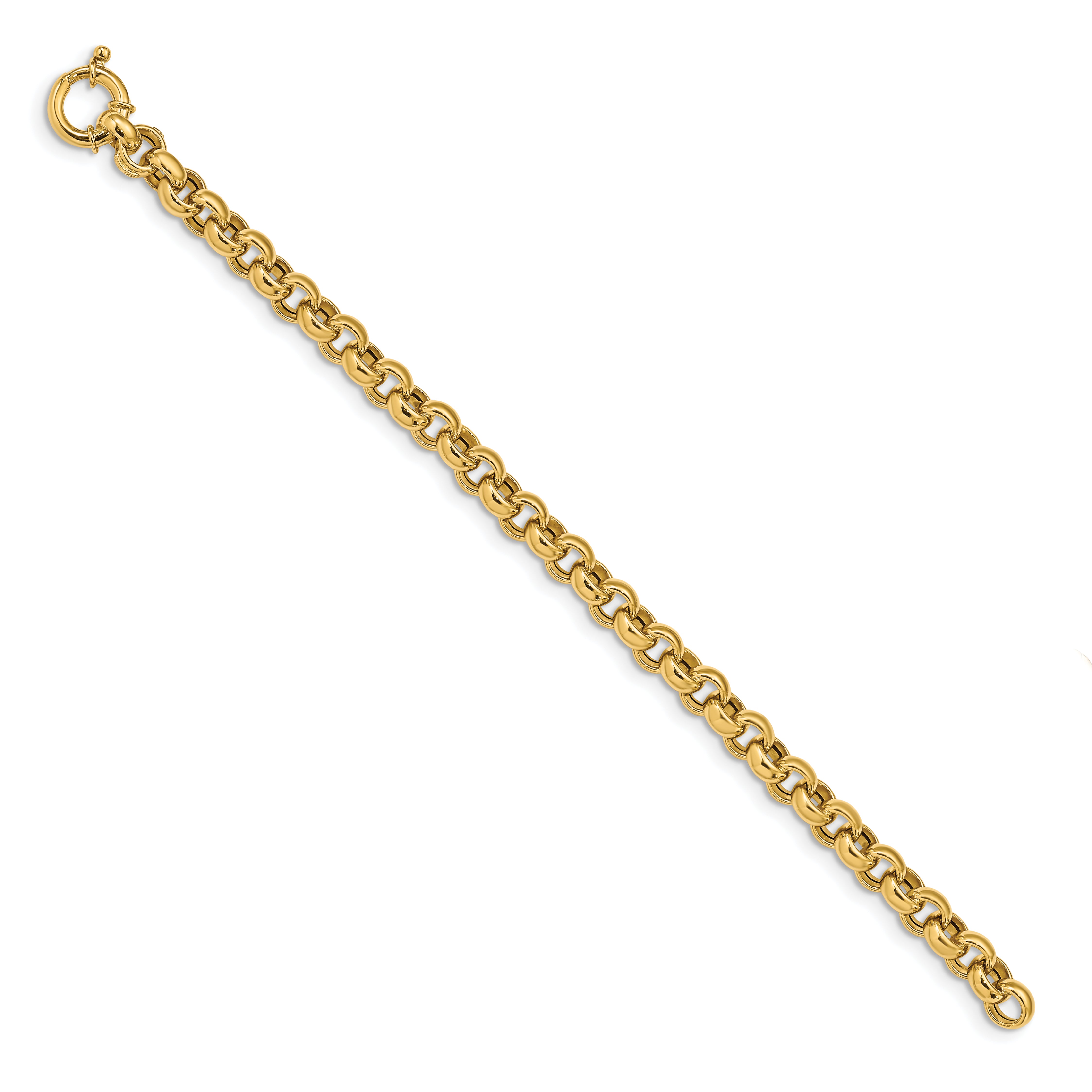 14K Polished Fancy Rolo Link Bracelet