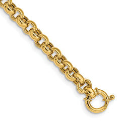 14K Polished Fancy Rolo Link Bracelet