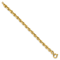 14K Polished Fancy Knife-edge Rolo Link Bracelet