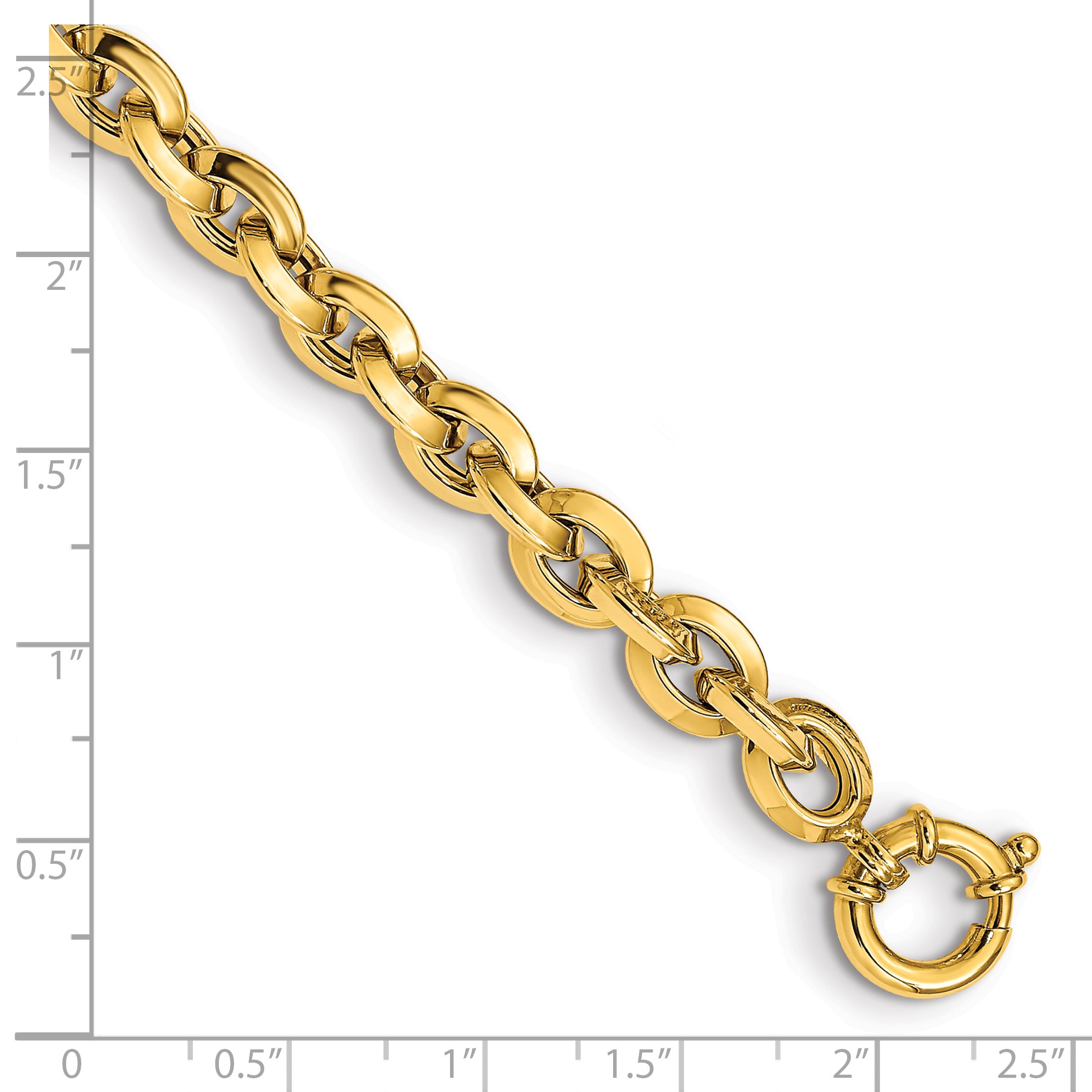 14K Polished Fancy Knife-edge Rolo Link Bracelet