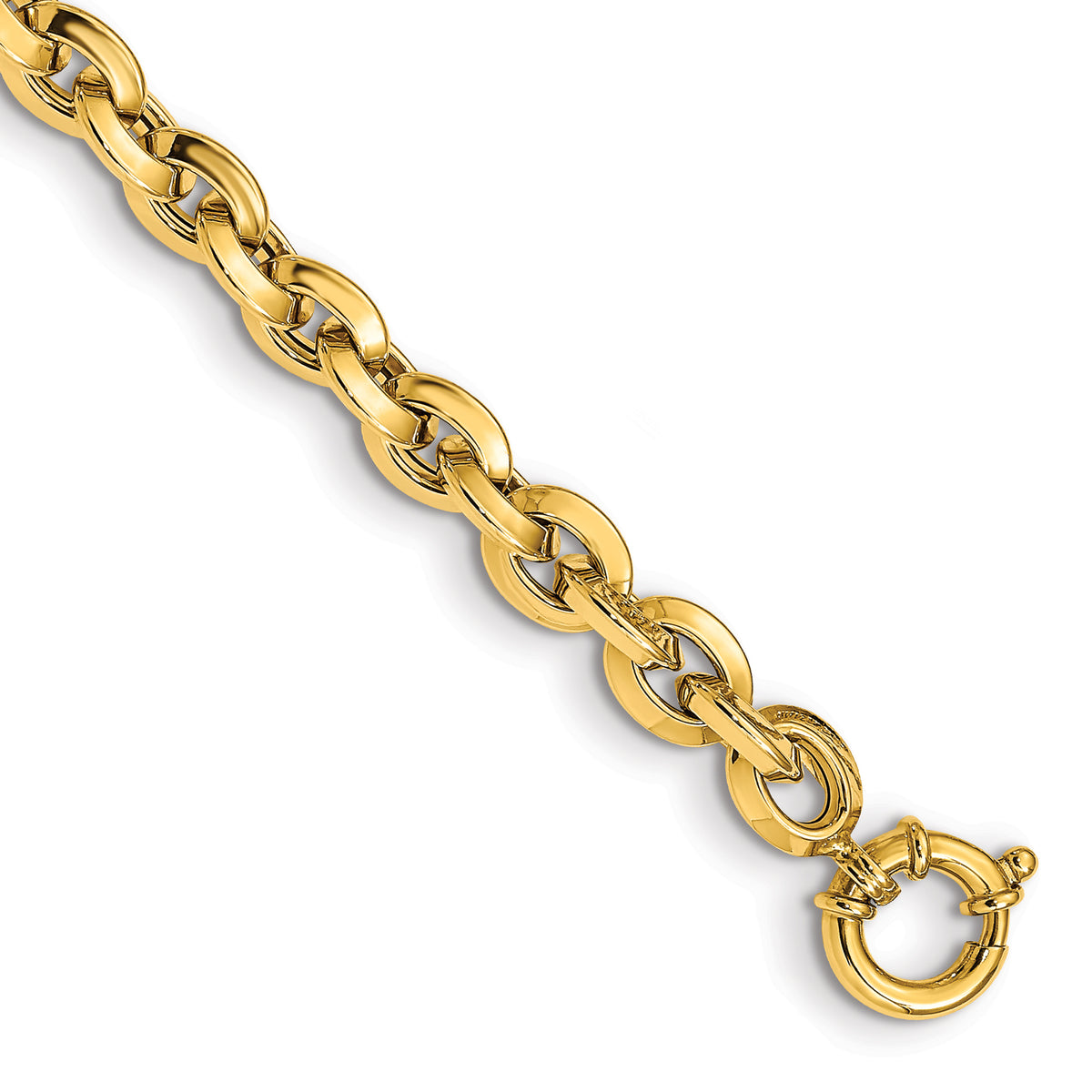 14K Polished Fancy Knife-edge Rolo Link Bracelet