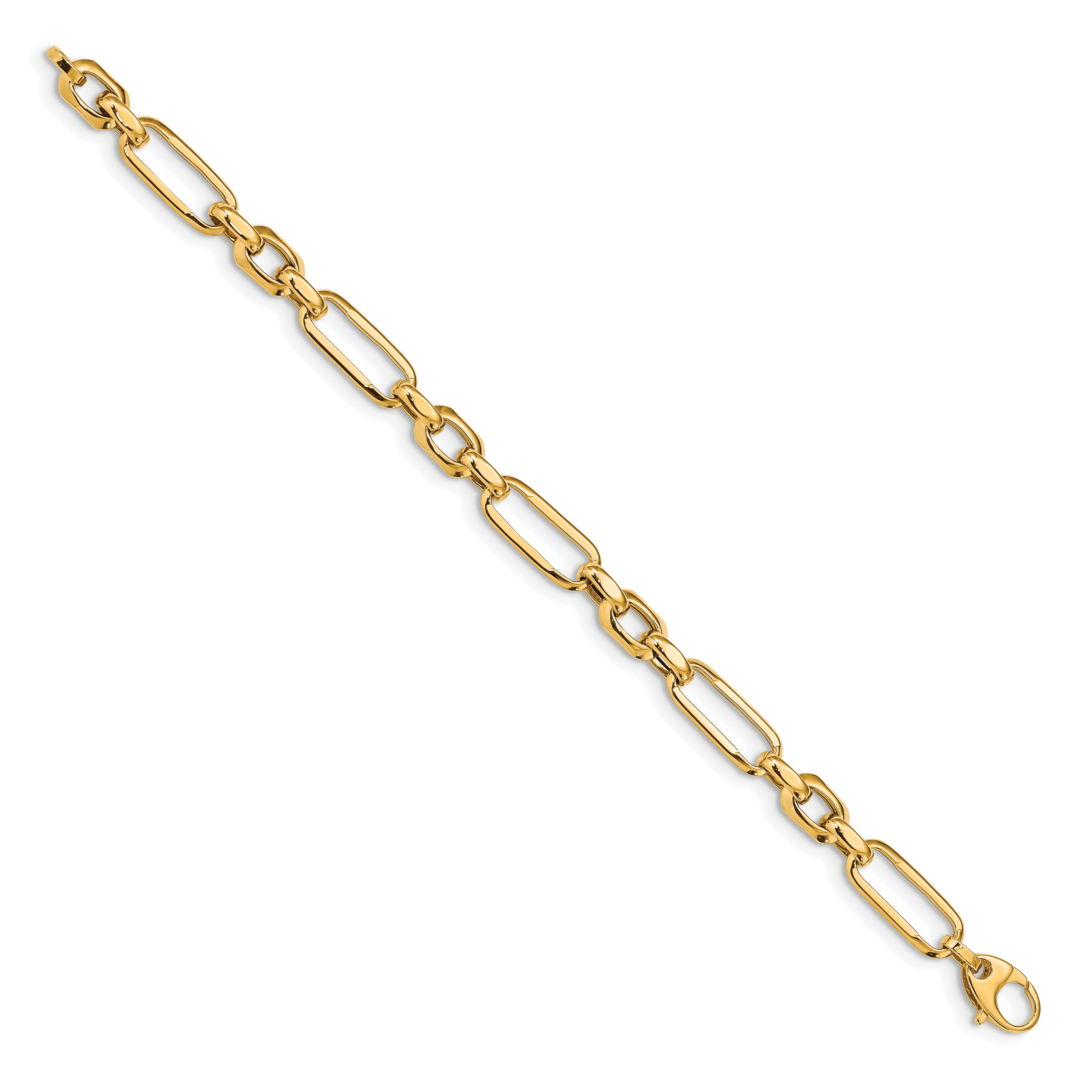 14k Polished Fancy Link Bracelet