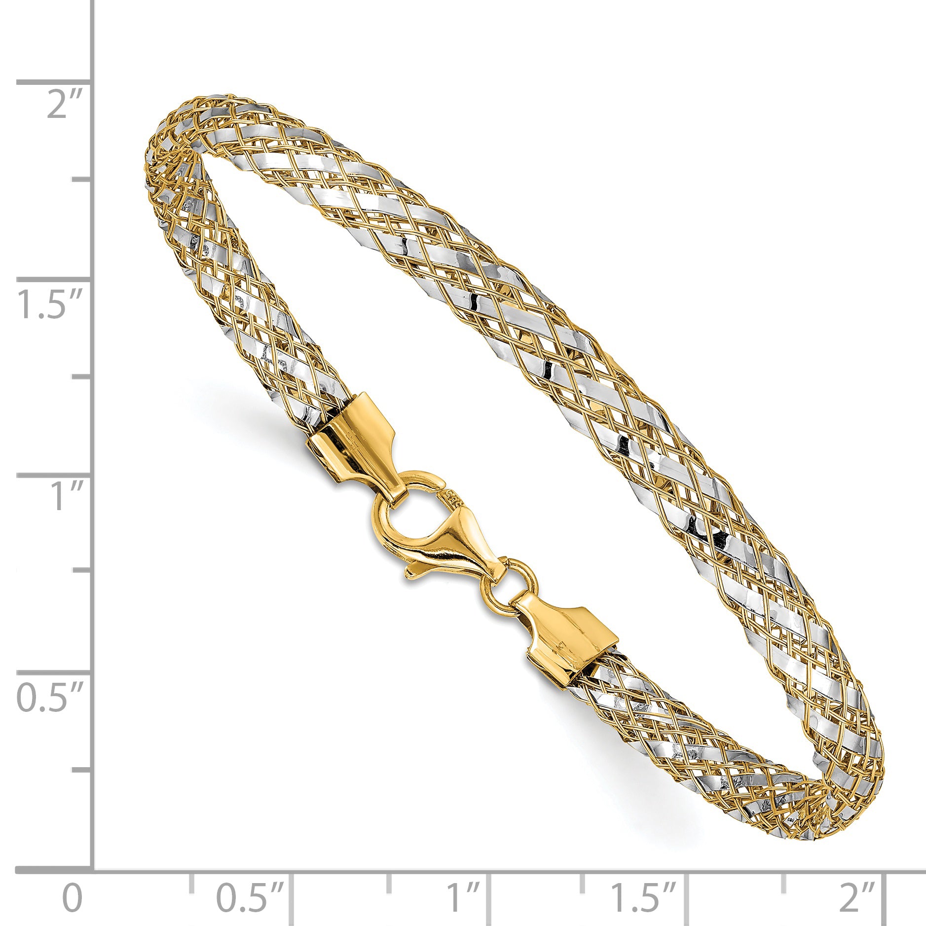 14K Two-tone Woven Mesh Bracelet