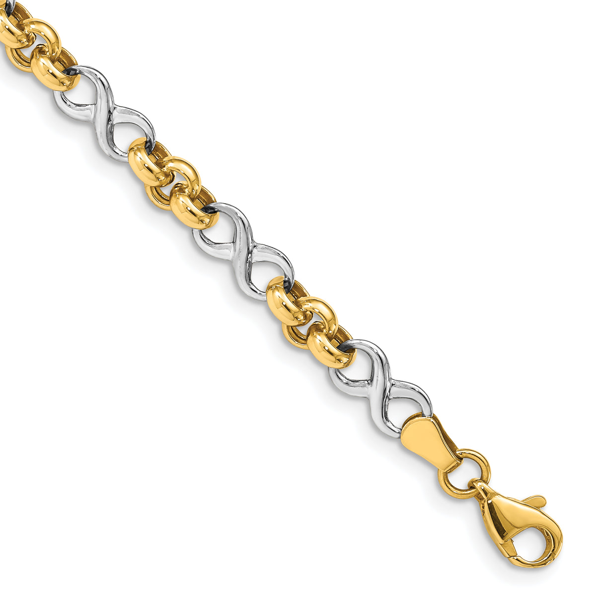 14K Two-Tone Infinity Bracelet