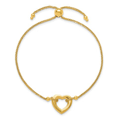 14K Heart Adjustable Bracelet