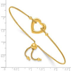 14K Heart Adjustable Bracelet