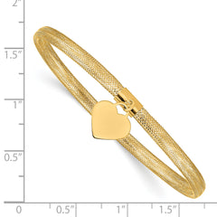 14K Heart Stretch Mesh Bracelet