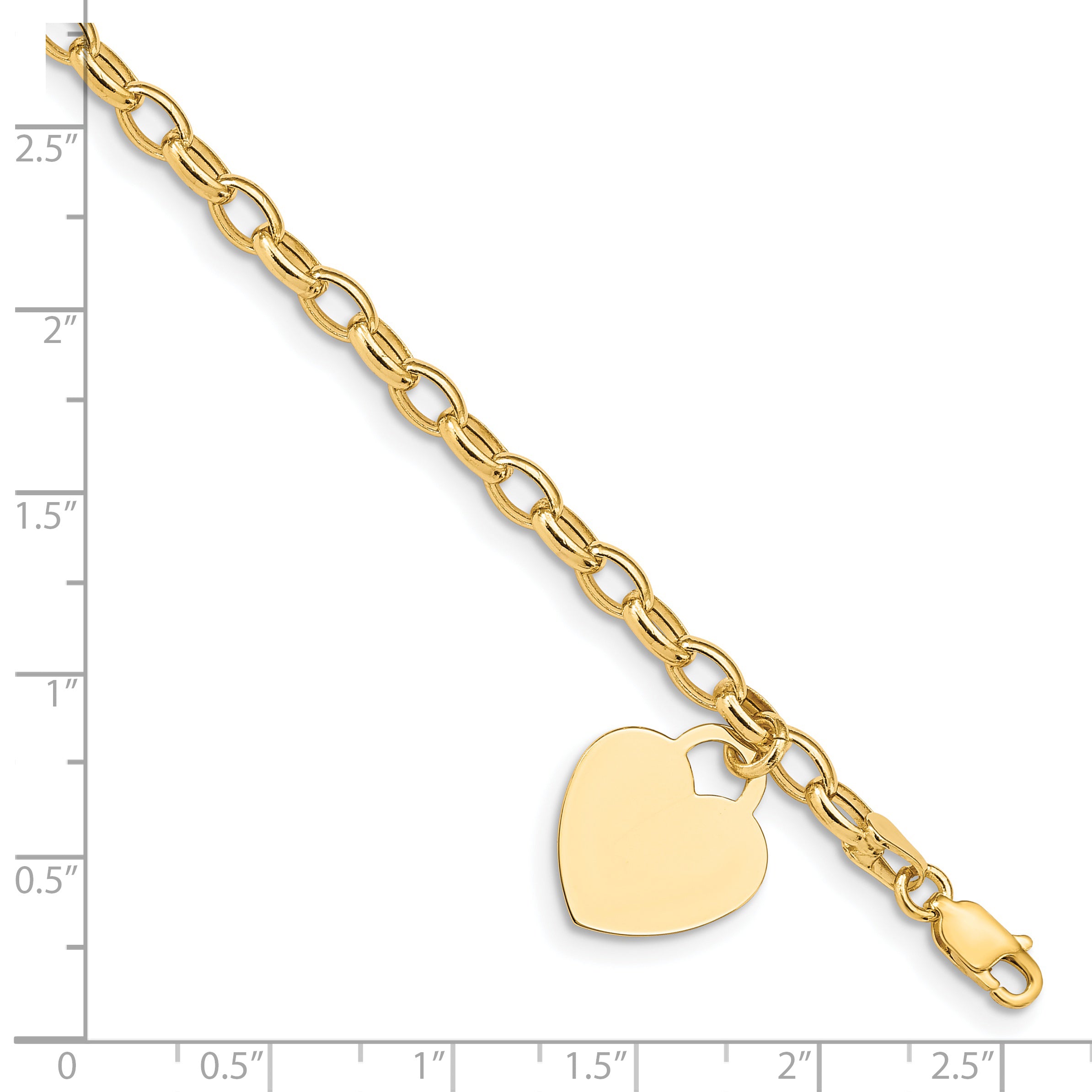 14k Heart Charm Bracelet