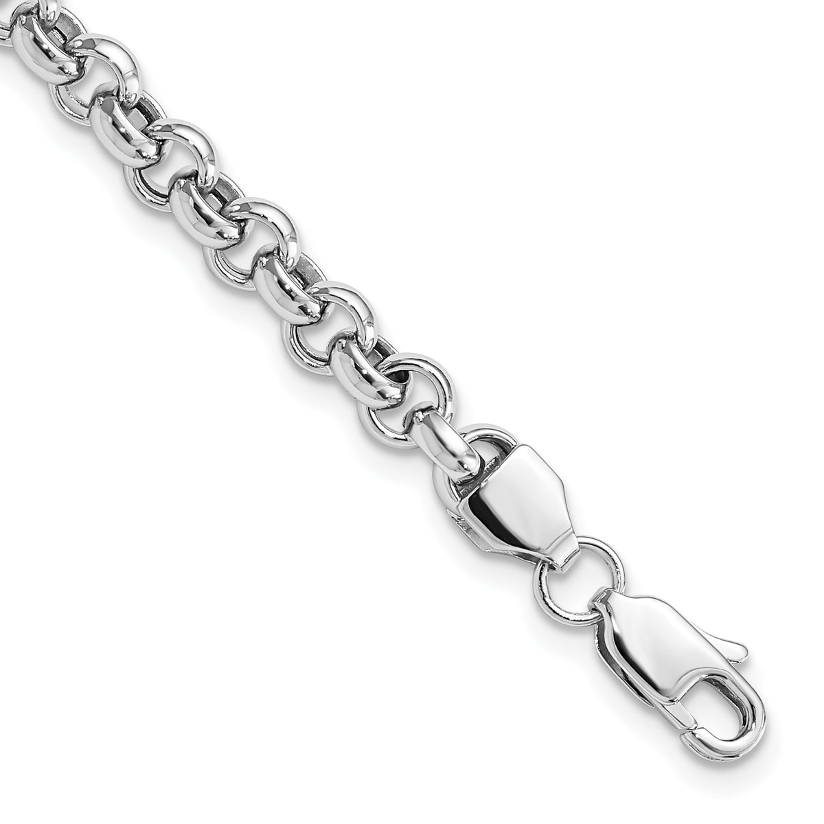 14k White Gold 7.5in 4.75mm Polished Fancy Rolo Link Bracelet