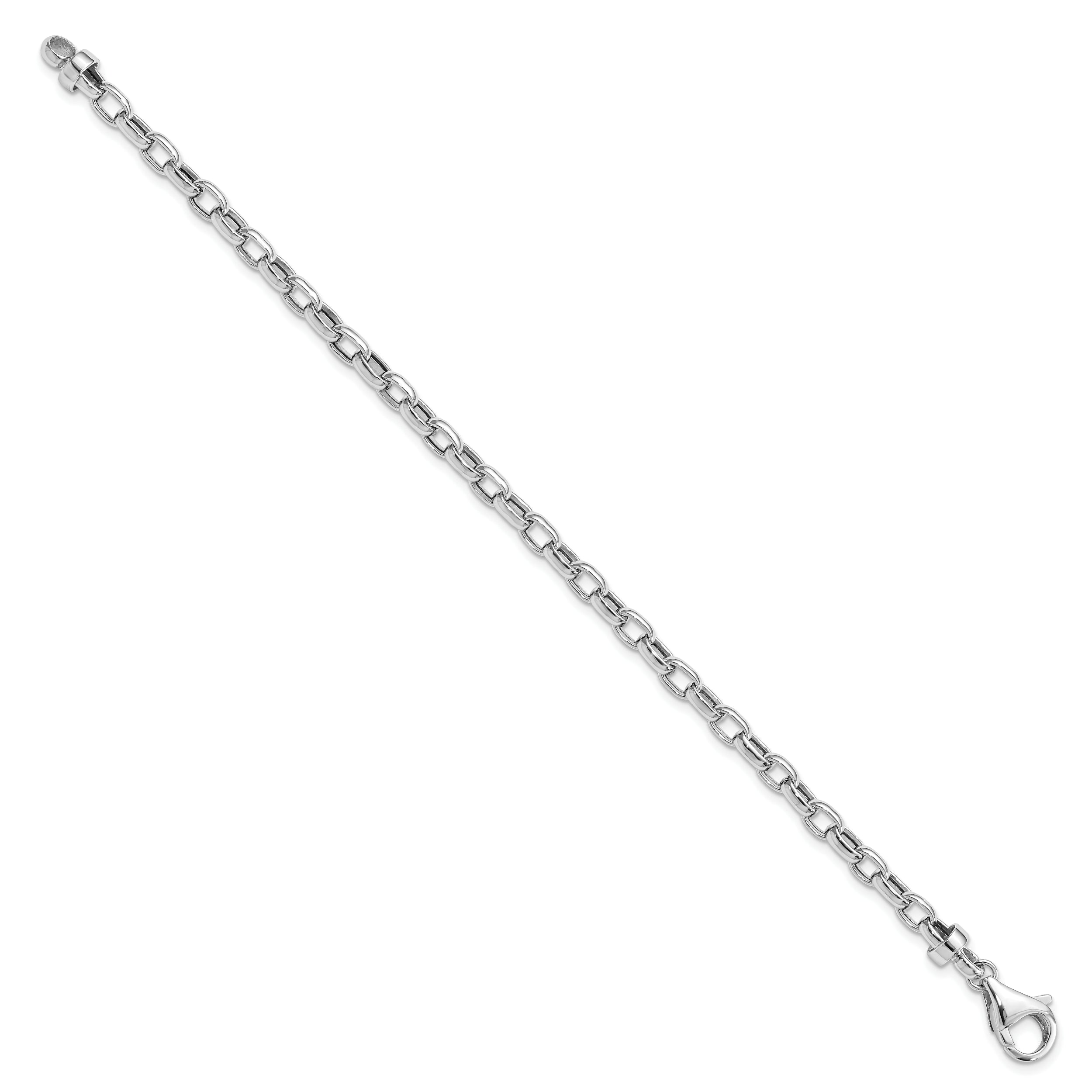 14k White Gold 7.5in 4.75mm Polished Fancy Bracelet