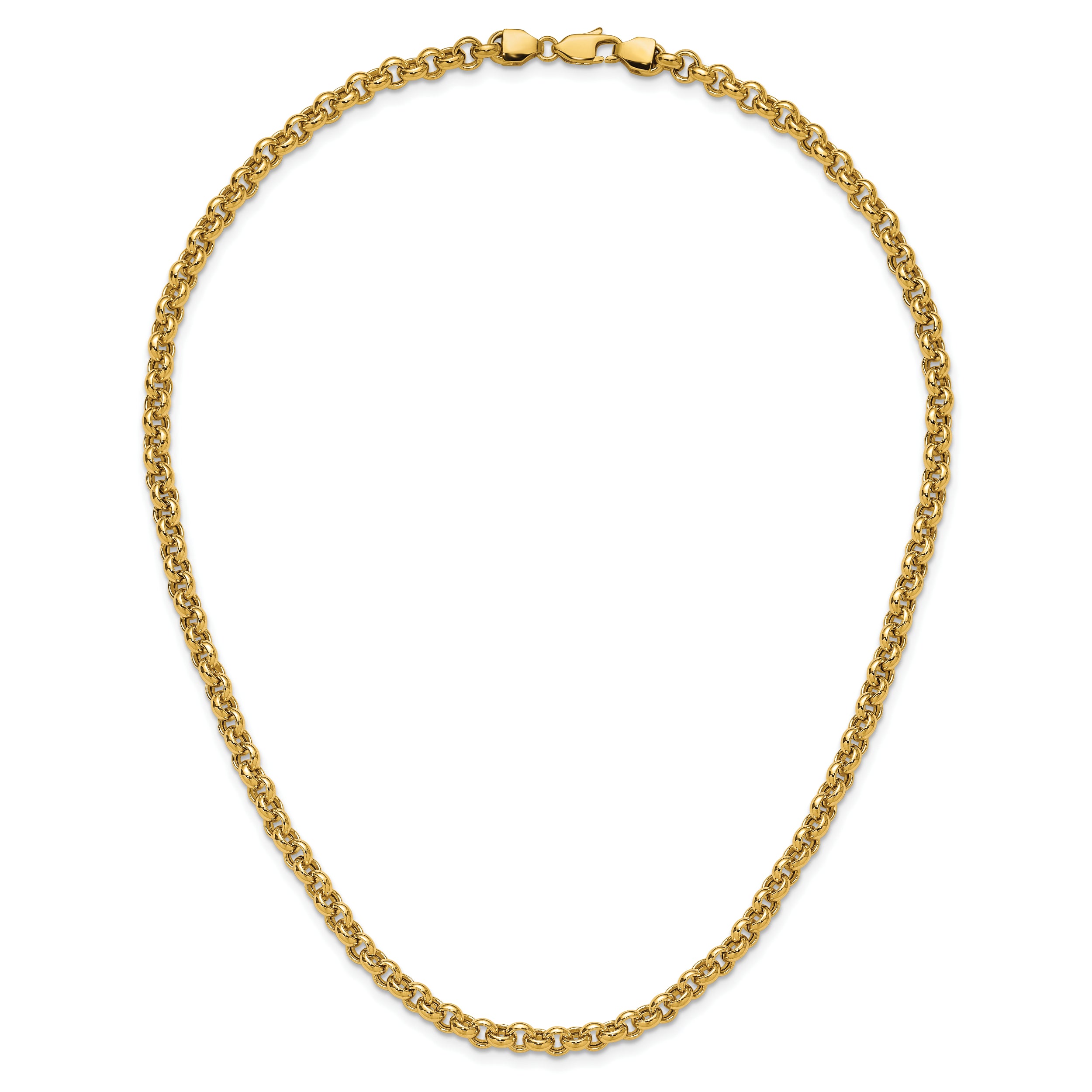 14k 18in 5mm Polished Fancy Rolo Link Necklace