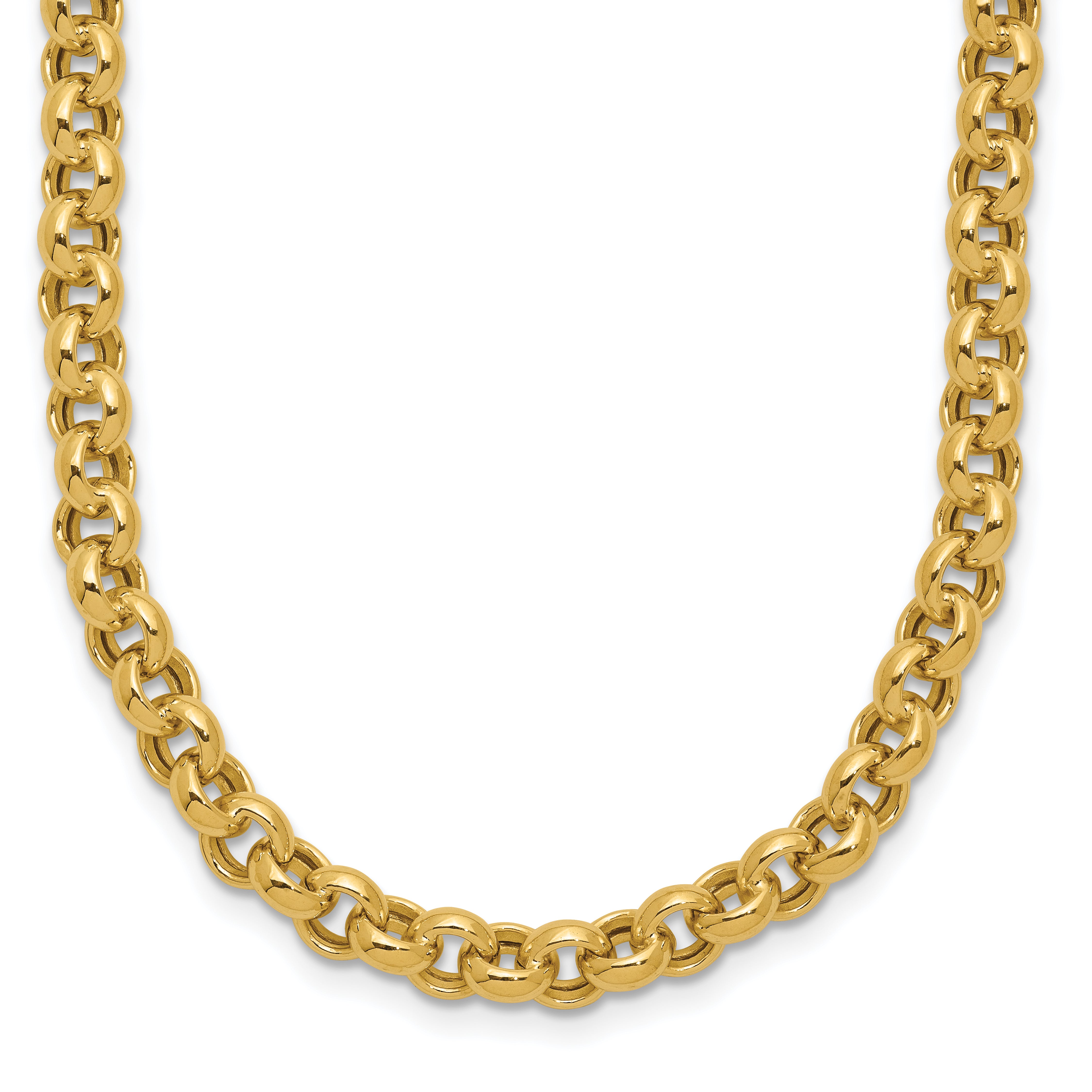 14k 18in 5mm Polished Fancy Rolo Link Necklace