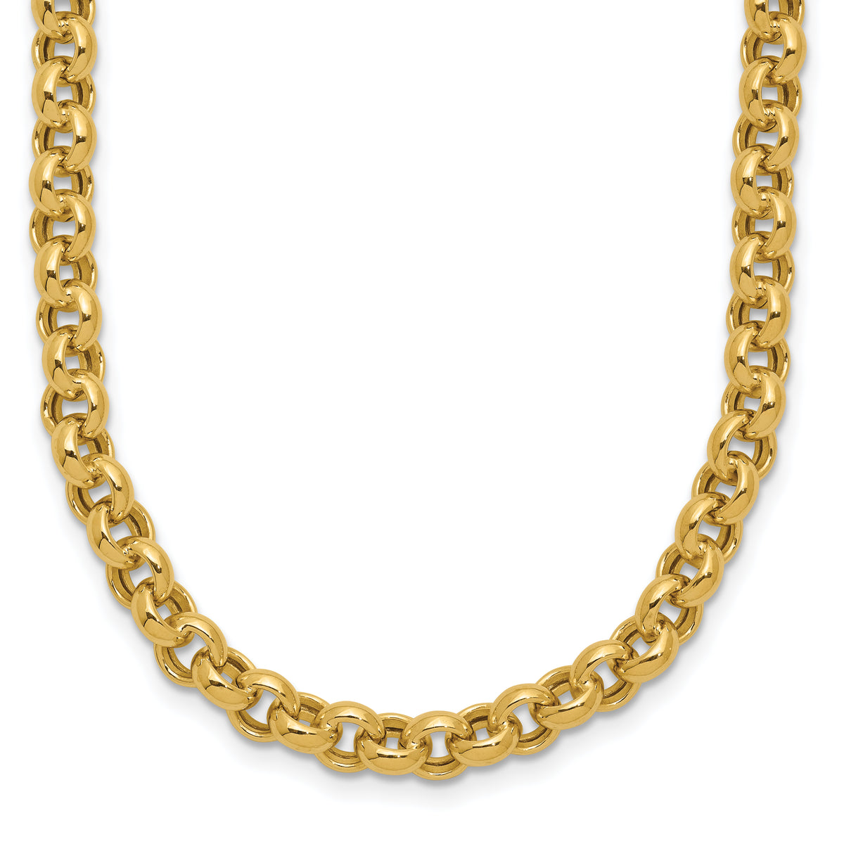 14k 18in 5mm Polished Fancy Rolo Link Necklace