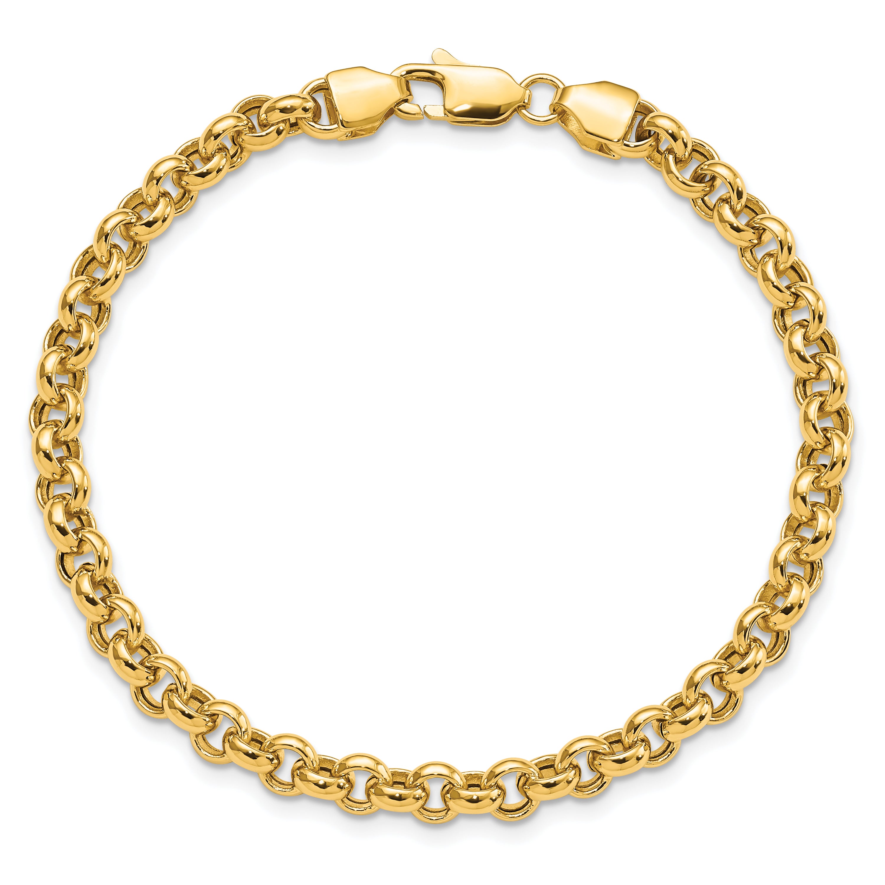 14k 7.5in 5mm Polished Fancy Rolo Link Bracelet