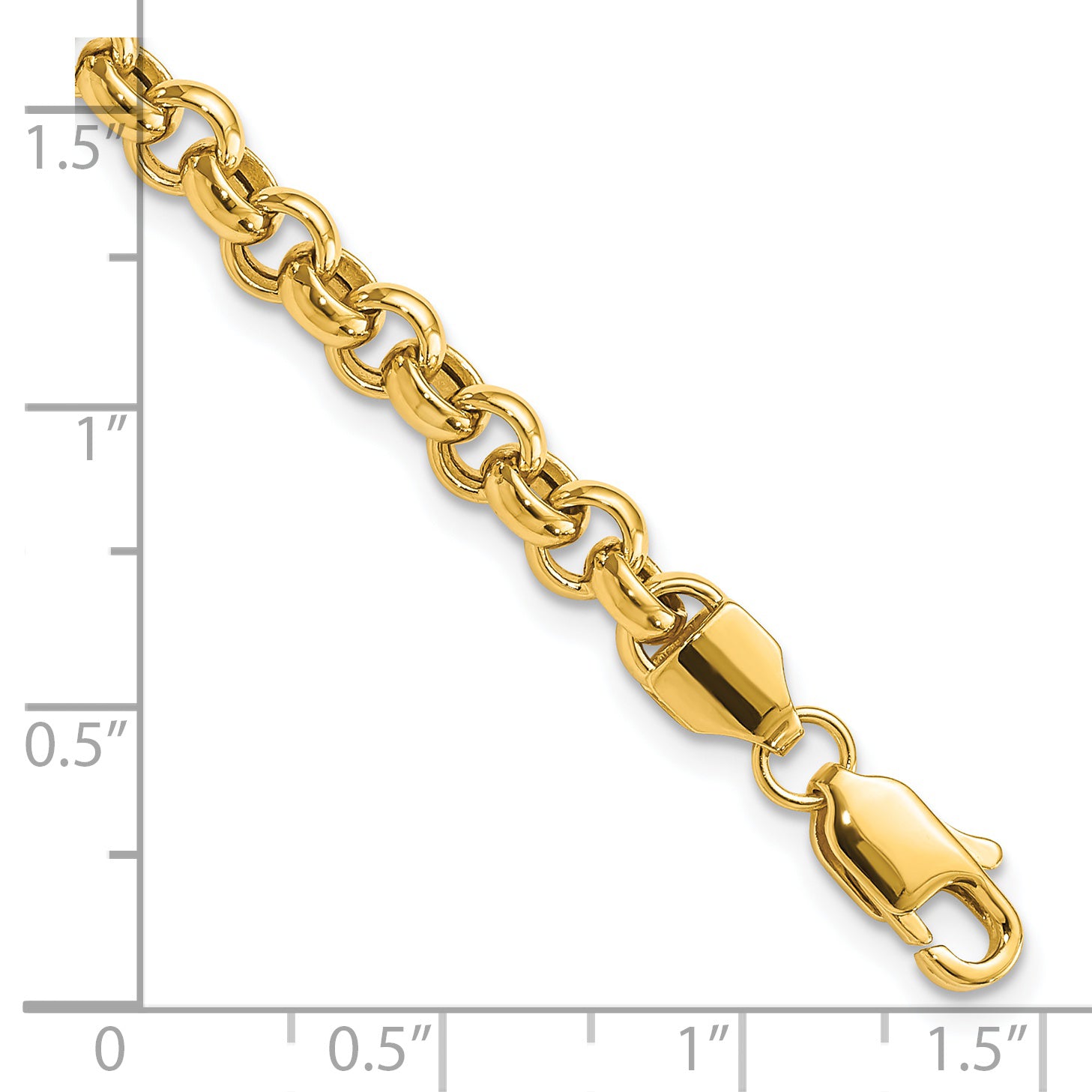 14k 7.5in 5mm Polished Fancy Rolo Link Bracelet