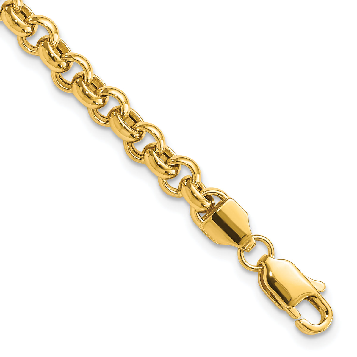 14k 7.5in 5mm Polished Fancy Rolo Link Bracelet