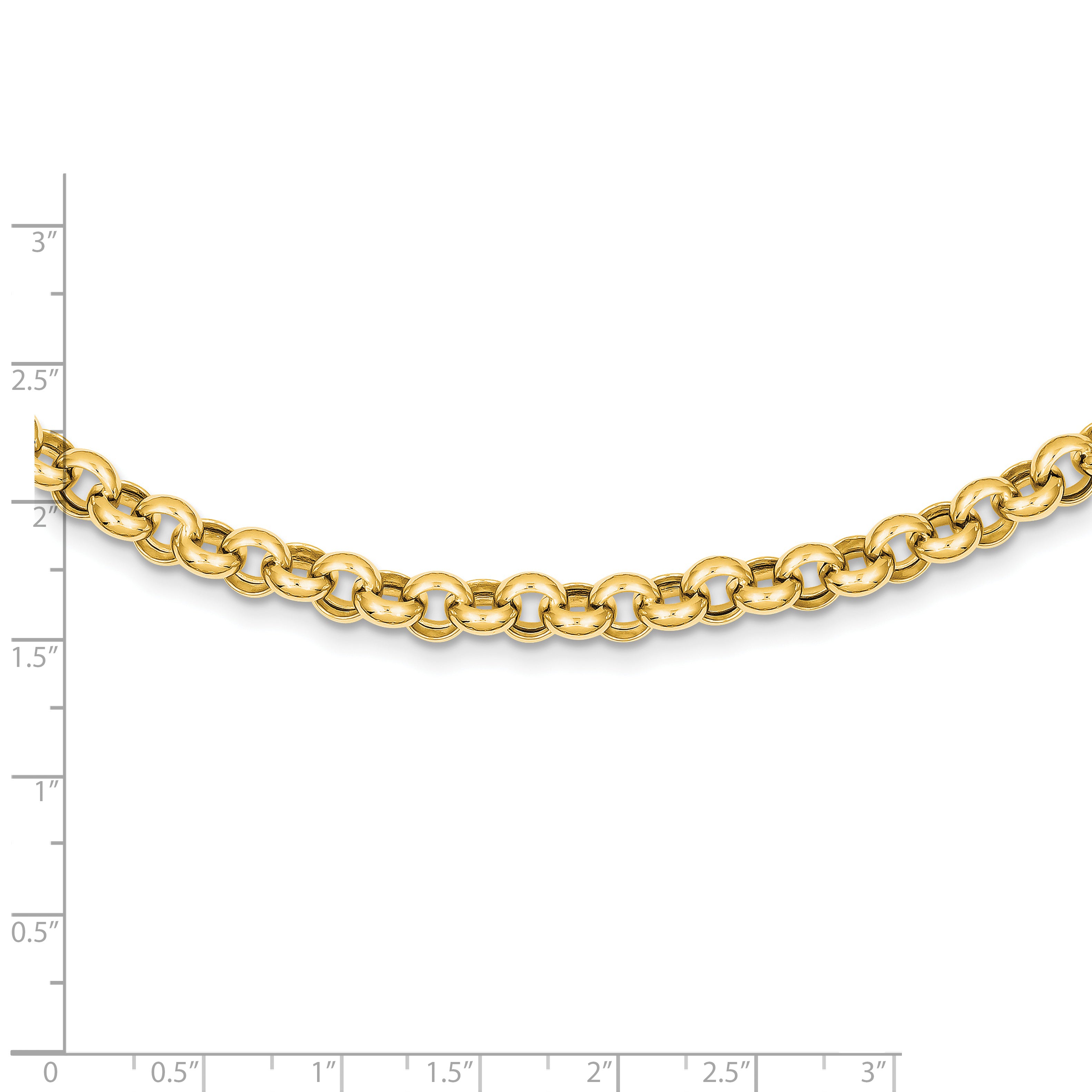 14k 18in 7mm Polished Fancy Rolo Link Necklace