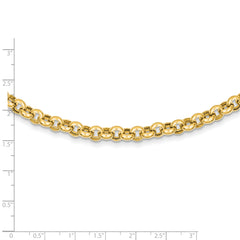 14k 18in 7mm Polished Fancy Rolo Link Necklace